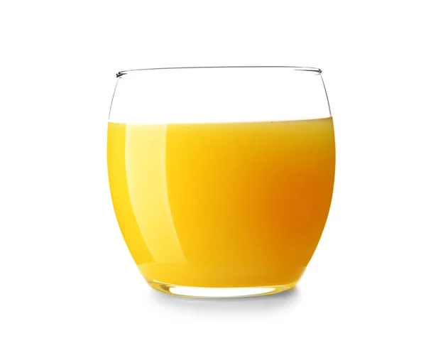Glass Fresh Orange Juice White Background — Stock Photo, Image