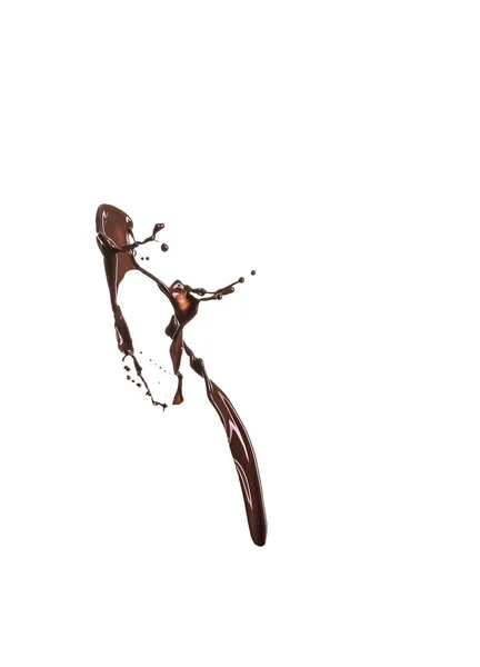 Éclaboussure Chocolat Chaud Sur Fond Blanc — Photo