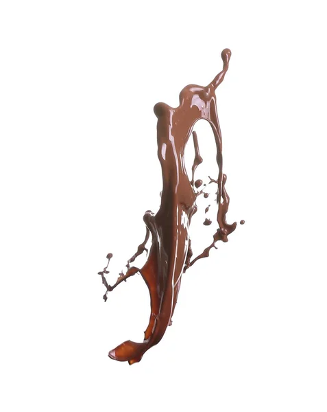 Salpicadura Chocolate Caliente Sobre Fondo Blanco — Foto de Stock