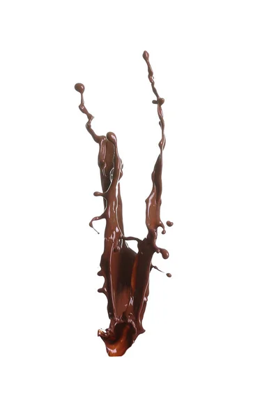 Salpicadura Chocolate Caliente Sobre Fondo Blanco — Foto de Stock