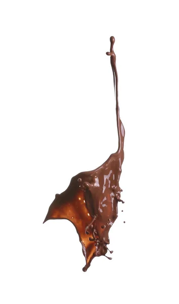 Розщеплення Гарячого Шоколаду Білому Тлі — стокове фото