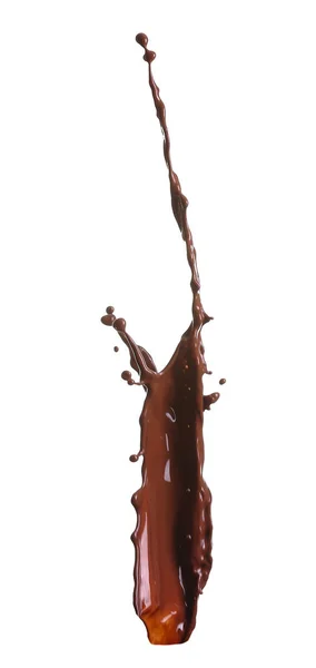 Salpicadura Chocolate Caliente Sobre Fondo Blanco — Foto de Stock