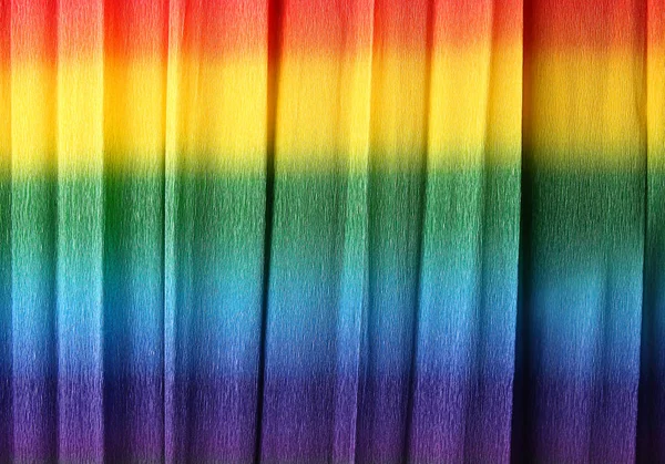 带褶皱的彩虹纸 特写镜头 — 图库照片