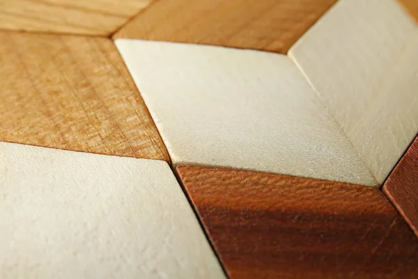 Many Wooden Rhombus Closeup — Stock Photo, Image