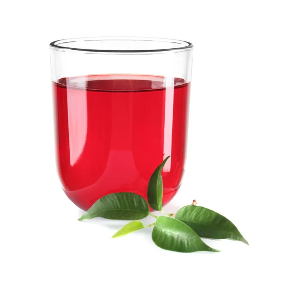 Glass Pomegranate Juice White Background — Stock Photo, Image