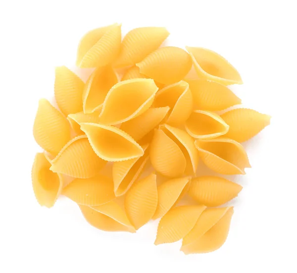 Uncooked Conchiglie Pasta White Background — 스톡 사진