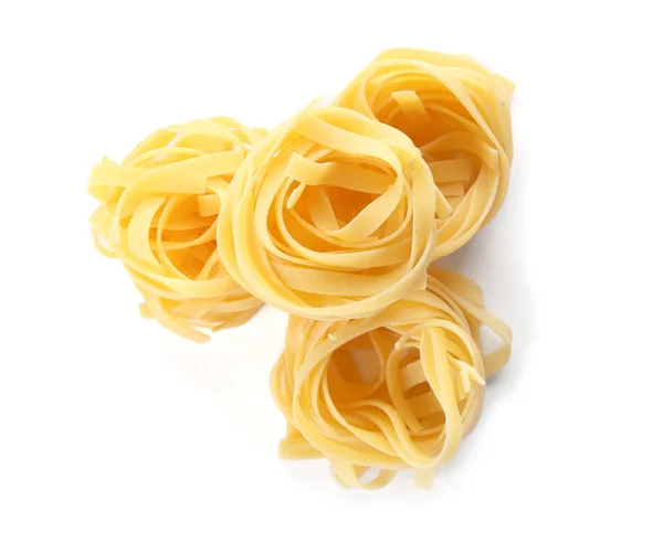 Uncooked Noodles White Background — Stock Photo, Image