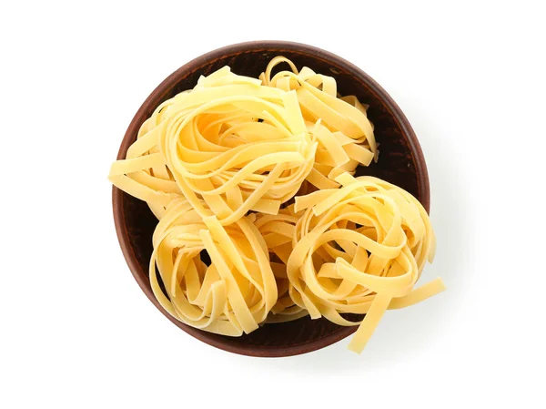 Uncooked Noodles White Background — Stock Photo, Image