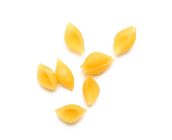 Raw Conchiglie Pasta White Background — Stock Photo, Image