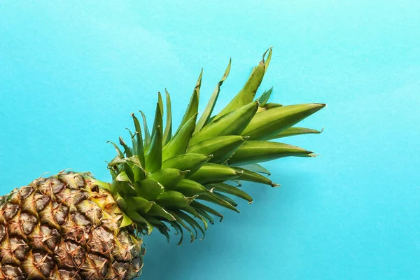 Soczyste Ananasy Kolor Tła — Zdjęcie stockowe