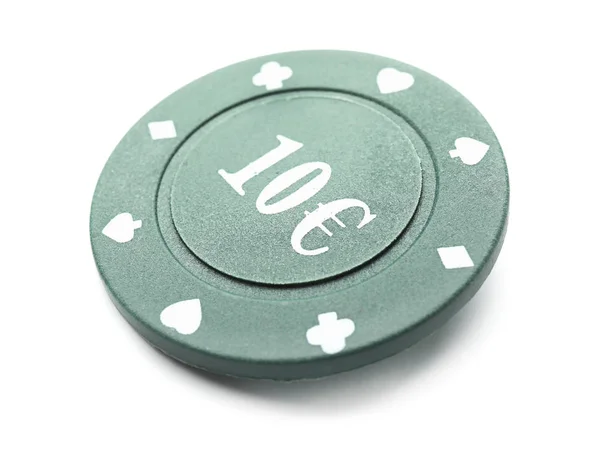 Chip Pour Les Jeux Hasard Dans Casino Sur Fond Blanc — Photo