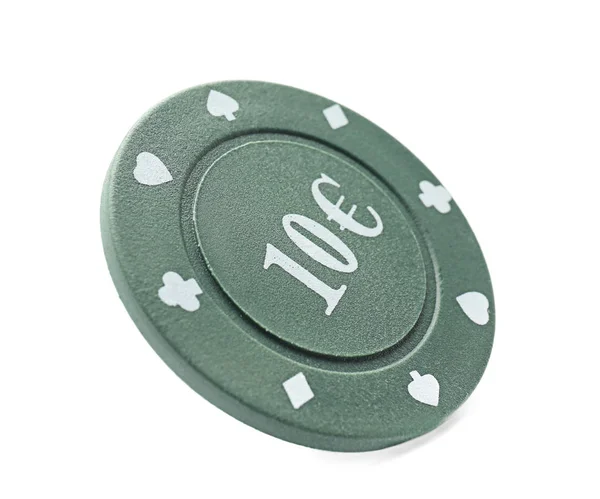 Kumar Oyunları Casino Beyaz Arka Plan Üzerinde Chip — Stok fotoğraf