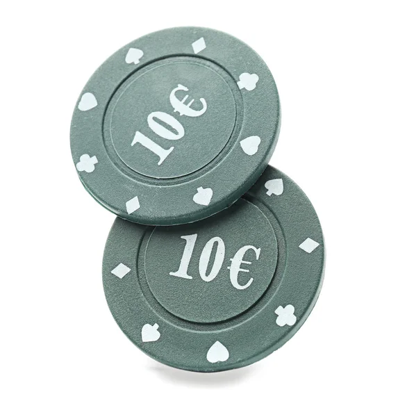Kumar Oyunları Casino Beyaz Arka Plan Üzerinde Için Fiş — Stok fotoğraf