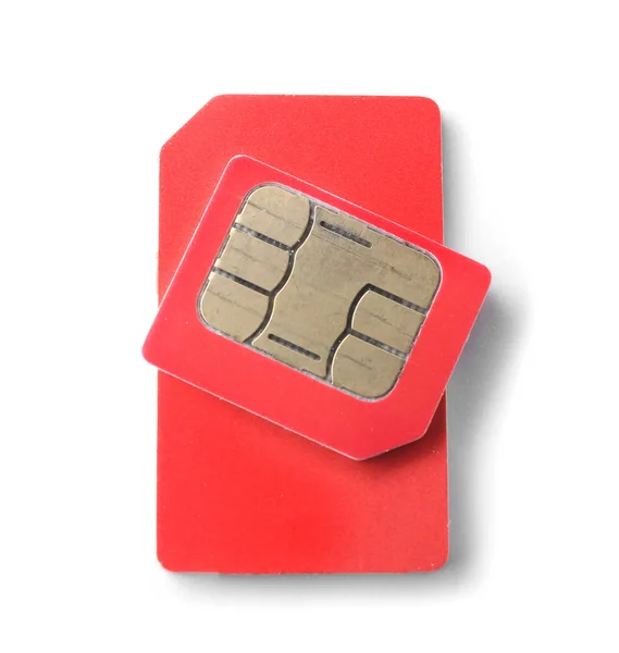 在白色背景上的 Sim — 图库照片