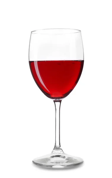 Verre Vin Rouge Sur Fond Blanc — Photo