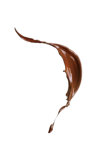 Salpicadura Chocolate Caliente Sobre Fondo Blanco —  Fotos de Stock