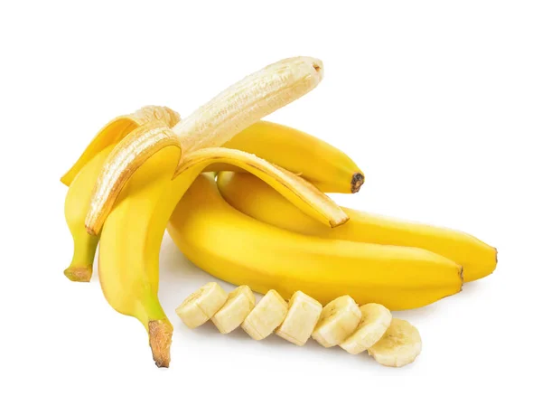 Ripe Bananas White Background — Stock Photo, Image