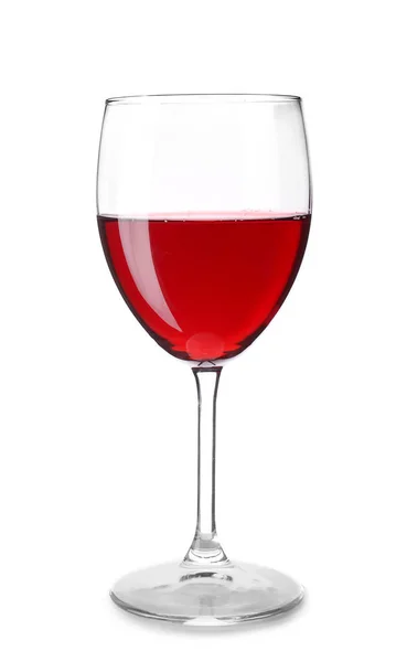 Bicchiere Vino Rosso Sfondo Bianco — Foto Stock