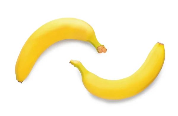 Rijp Bananen Witte Achtergrond — Stockfoto