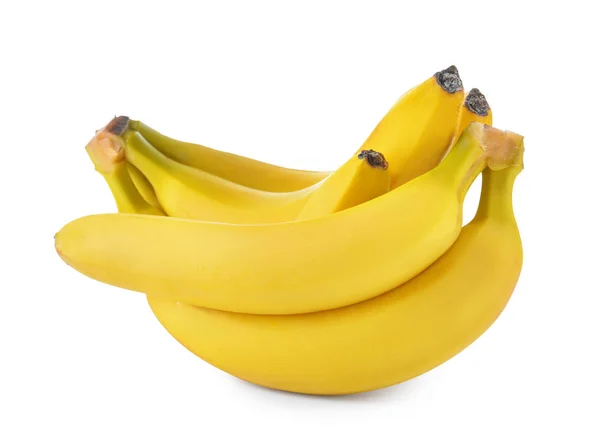 Ein Bündel Reifer Bananen Auf Weißem Hintergrund — Stockfoto