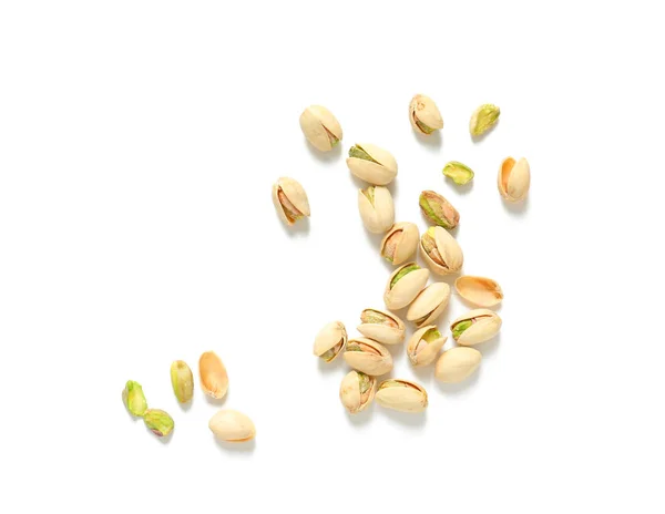 Tasty Pistachio Nuts White Background — Stock Photo, Image