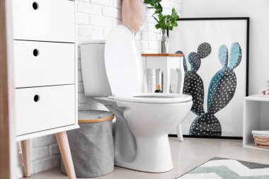 Seramik Klozet ile tuvalet modern iç