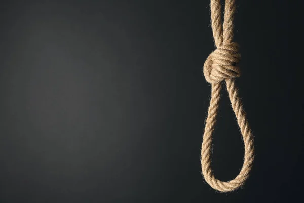 Rope Noose Dark Background Suicide Awareness Concept — Stock Photo, Image