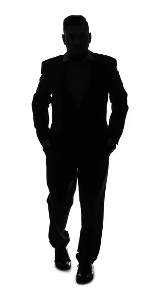 Silhouette Businessman White Background — Stock Photo, Image