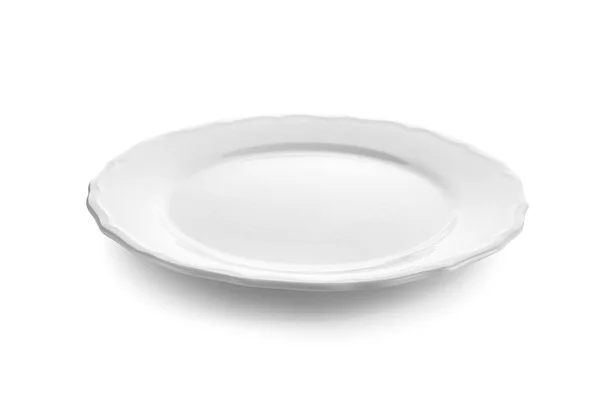Empty Ceramic Plate White Background — Stock Photo, Image
