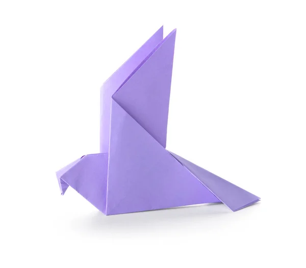 Origami Vogel Auf Weißem Hintergrund — Stockfoto