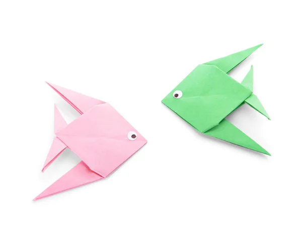 Origami Fish White Background — Stock Photo, Image