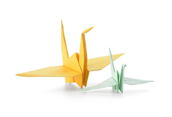 Origami Cranes White Background — Stock Photo, Image