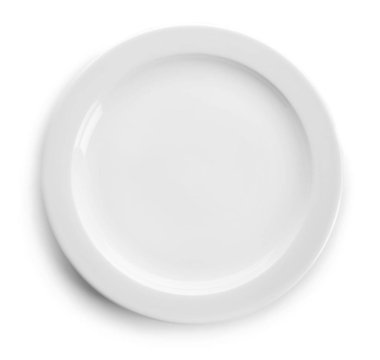 Beyaz arkaplandaki boş plakayı temizle