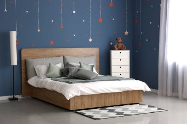 Güzel iç modern yatak odası