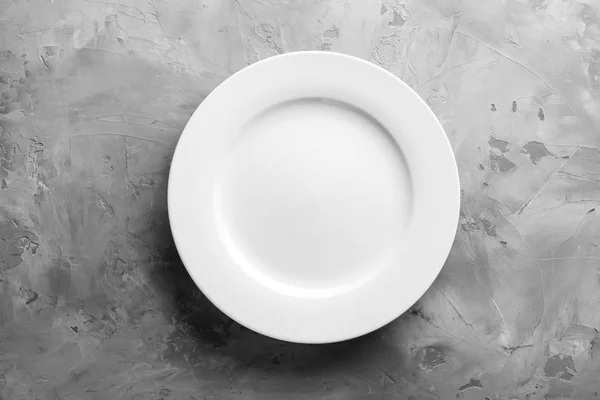 Clean Empty Plate Grey Background — Φωτογραφία Αρχείου