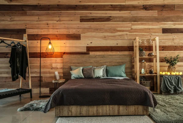 Interior Modern Comfortable Bedroom — Stock Photo, Image