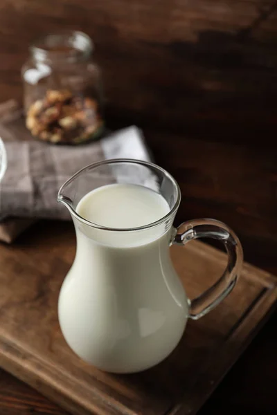 Jug Fresh Milk Table — Stock Photo, Image