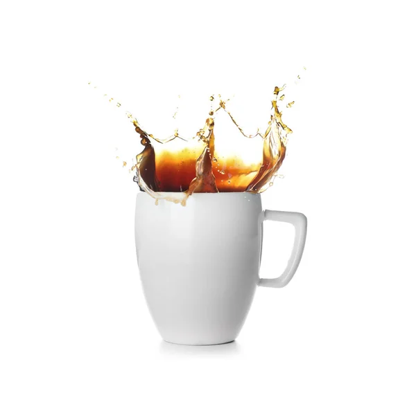 白を基調としたカップコーヒーのスプラッシュ — ストック写真