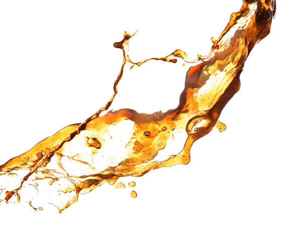 Splash of coffee on white background