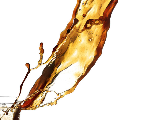 Splash of coffee on white background