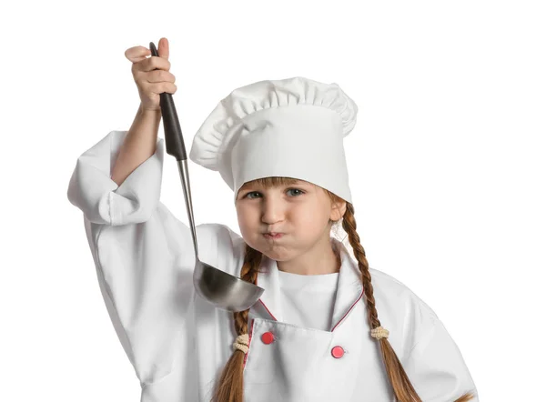 Cute Little Chef White Background — Stock Photo, Image