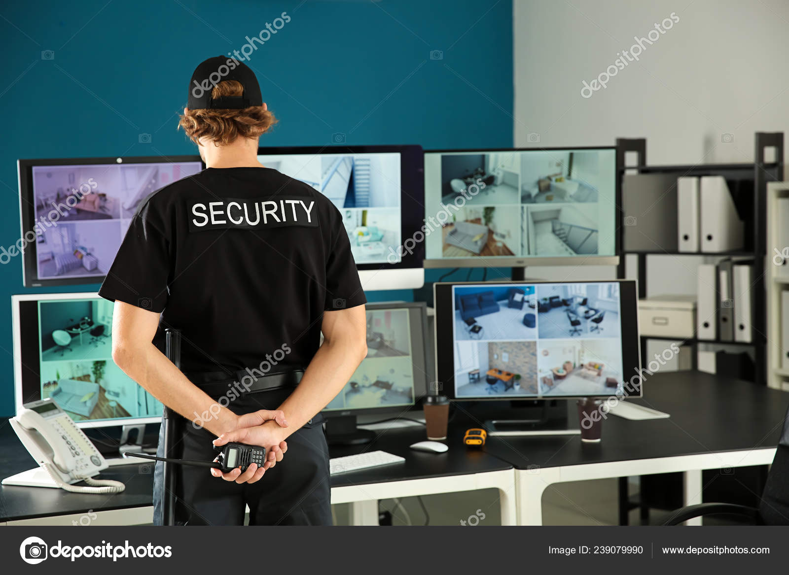 Security Guard Portable Radio Transmitter Monitoring Modern