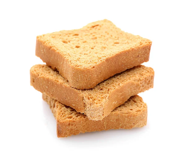 Sneetjes Lekker Brood Witte Achtergrond — Stockfoto