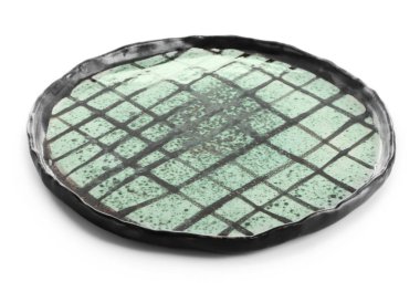 Beyaz arka plan üzerinde şık plaka