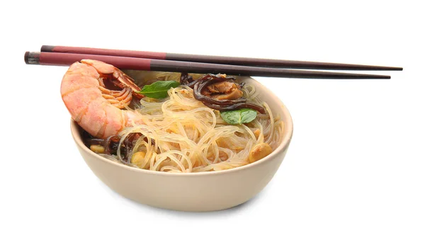 Tasty Chinese Soup Bowl White Background — Stock Photo, Image