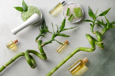 Açık renkli kozmetik ile güzel spa kompozisyon