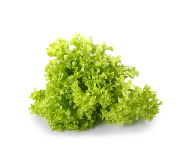 Beyaz arka plan üzerinde taze marul salatası