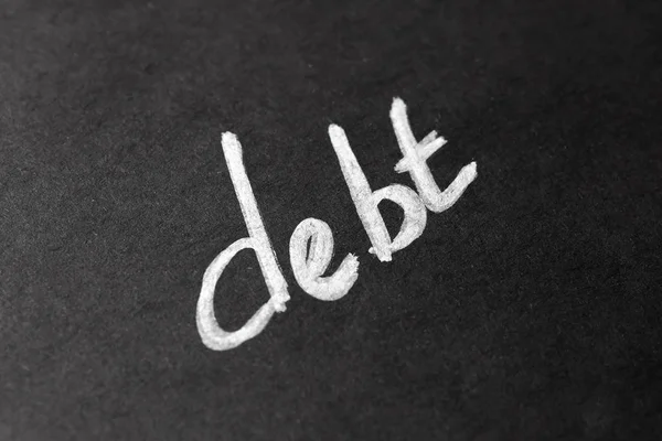 Mot Debt Sur Fond Sombre — Photo