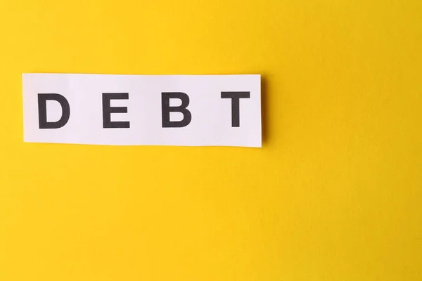 Paper Word Debt Color Background — Stock Photo, Image