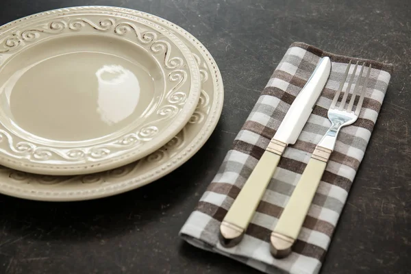 Table Setting Dark Background — Stock Photo, Image